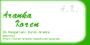 aranka koren business card